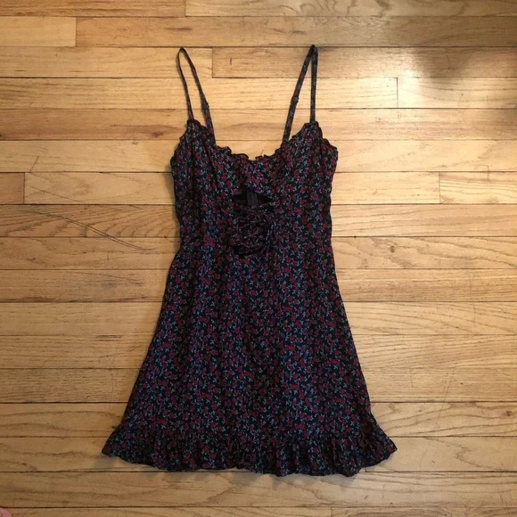 RARE Reformation Frannie Floral Mini Dress Size 2 - Picture 3 of 7